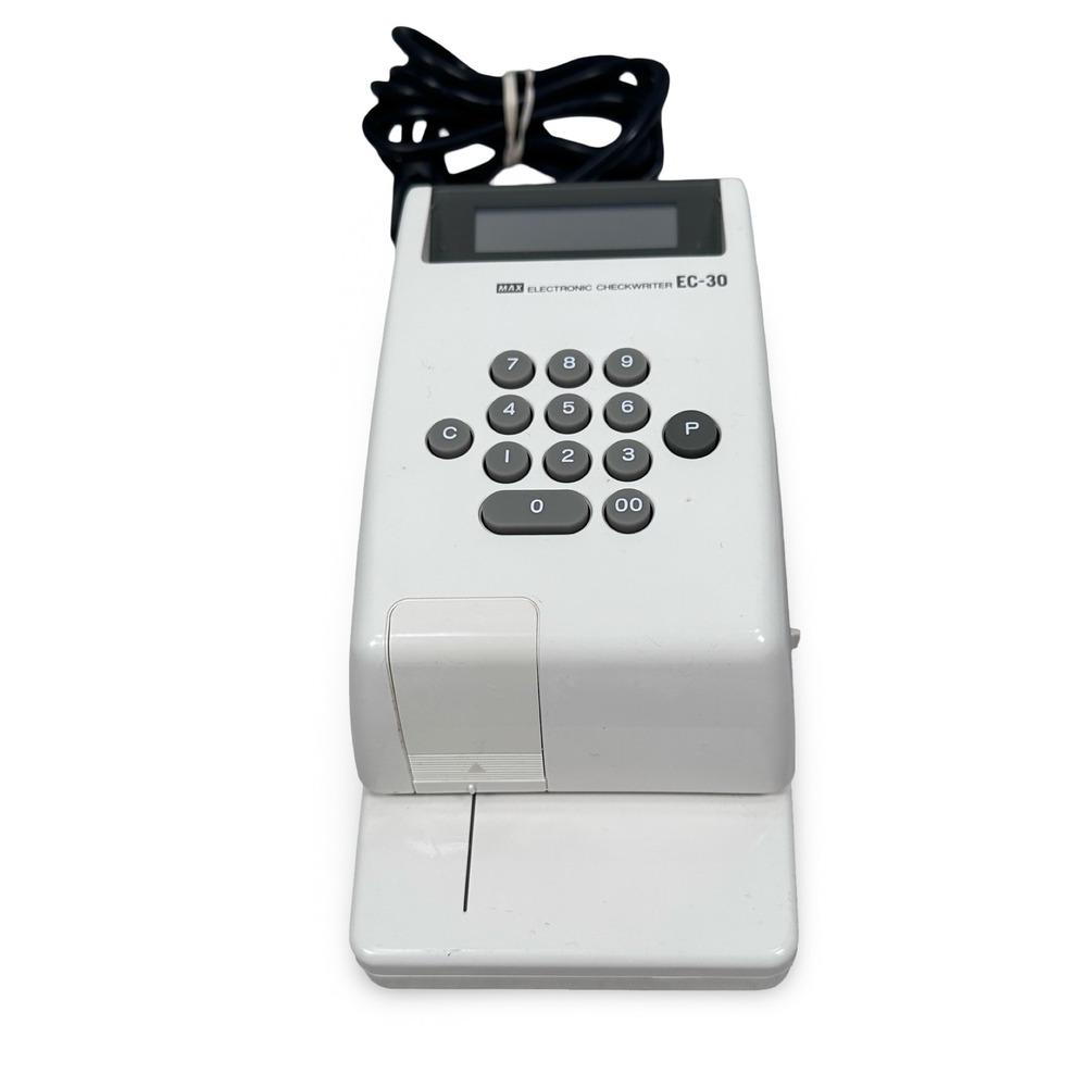MAX EC-30 Electronic Checkwriter White Gray Desktop Office Machine Made in Japan
